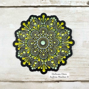 Mandala Vinyl Sticker, Dot mandala sticker, waterproof vinyl sticker, water bottle sticker, computer sticker, Boho vinyl sticker
