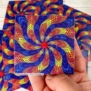 Mandala Vinyl Sticker, Dot mandala sticker, waterproof vinyl sticker, water bottle sticker, computer sticker, Boho vinyl sticker