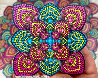 Mandala Vinyl Sticker, Punkt Mandala Sticker, wasserfester Vinyl Sticker, Wasserflasche Aufkleber, Computer Sticker, Boho Vinyl Sticker