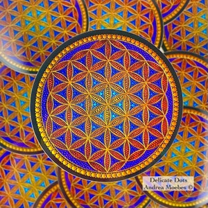 Adesivo Fiore della Vita: Adesivo in vinile impermeabile con mandala a pois