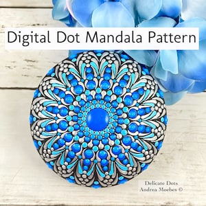 Digital Dot Mandala flower pattern Caribbean Dreams Delicate Dots Andrea Moebes, instant digital download, Dot Mandala Digital stone pattern