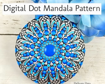 Digital Dot Mandala flower pattern Caribbean Dreams Delicate Dots Andrea Moebes, instant digital download, Dot Mandala Digital stone pattern