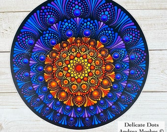 Mandala Vinyl Aufkleber, Dot Mandala Aufkleber, wasserdichter Vinylaufkleber, Wasserflasche Aufkleber, Computer Aufkleber, Boho Vinyl Aufkleber