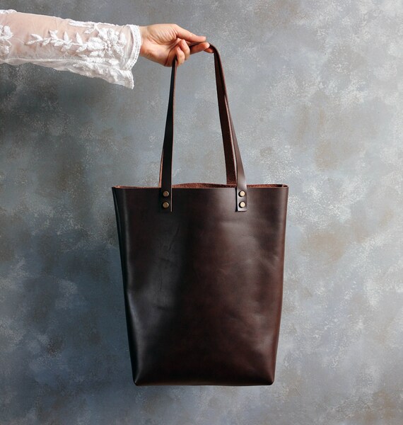 tall leather tote