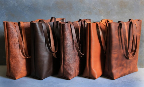 tall leather tote