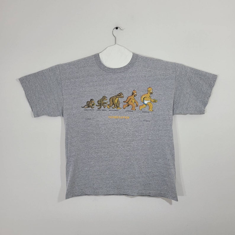 Vintage 1996 The Simpsons Homersapien T Shirt Men/'s Size XL Gray