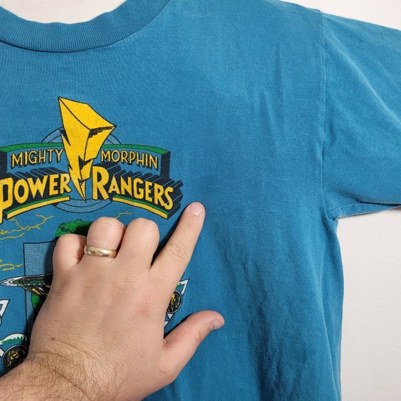 Vintage Mighty Morphin Power Rangers T Shirt Youth Size Medium Green Ranger Made In USA
