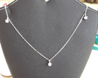 Sterling Silver Choker with Cubic Zirconia Accents