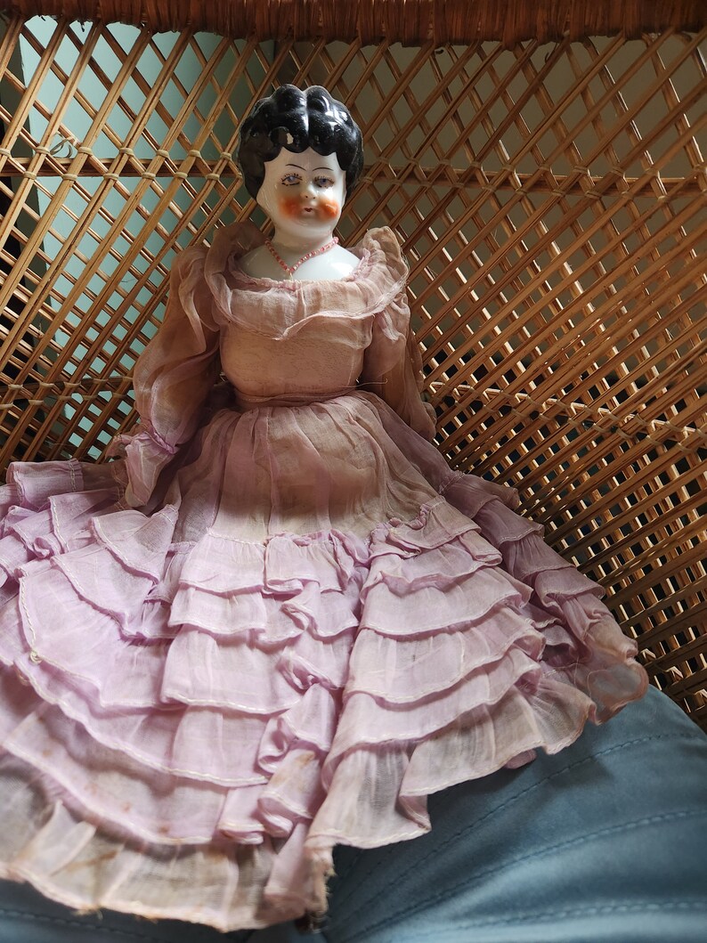 Antique German China Head Doll Etsy