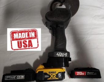 Huskie Robo-Cut REC-50U Battery Wire Cutter to Dewalt, Hercules, Bauer adapter