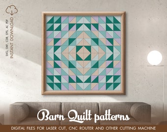 Barn Quilt Farmhouse SVG, Quilt Block svg, boho farmhouse decor, Cricut cut file, Gowforge svg, Glowforge cut, Geometric wooden wall decor.