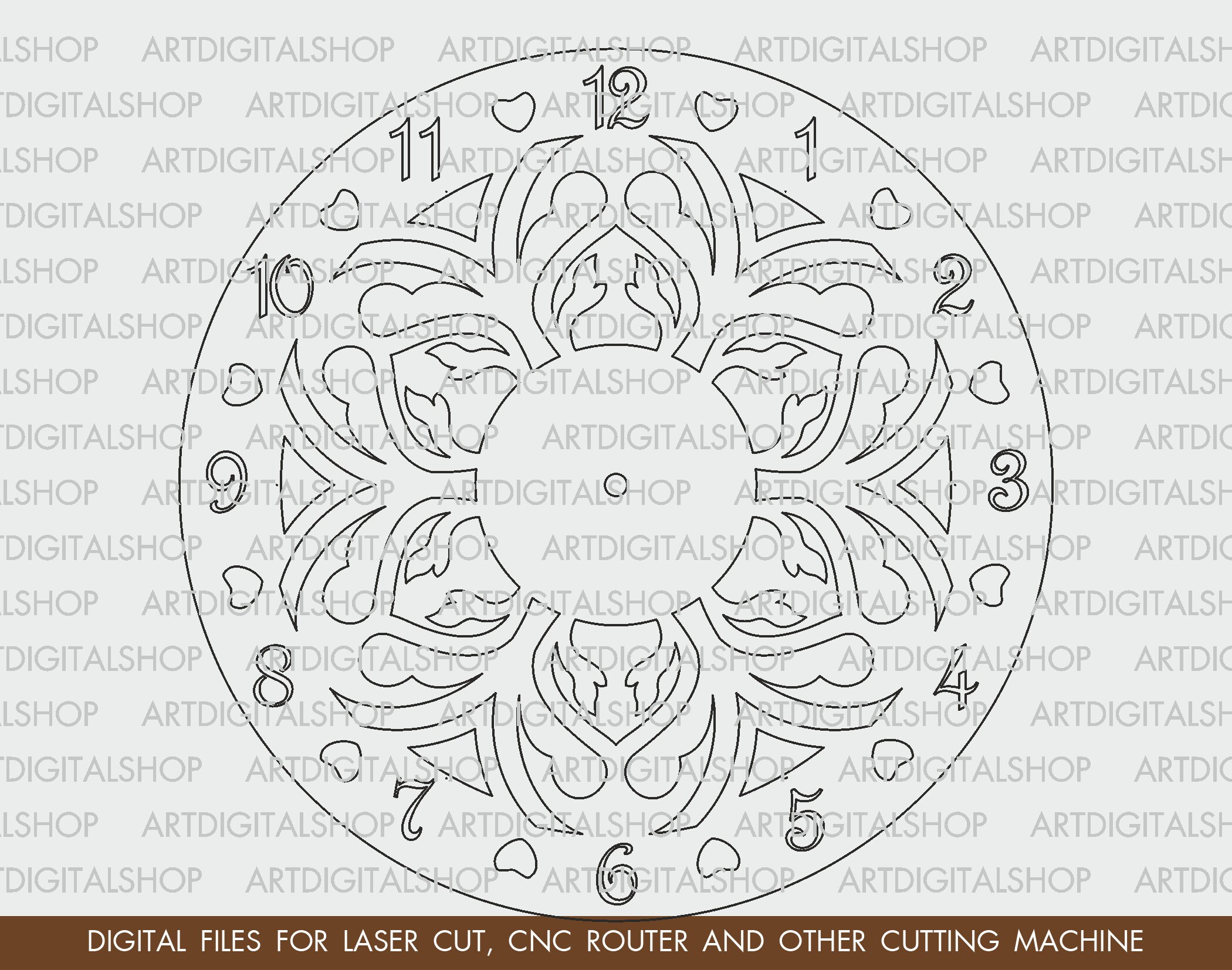 Wood Wall Clock Vector for CNC Cutting Model Svg Clock - Etsy