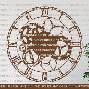 Set of 3 wall clocks, Vector for CNC, Cutting model, Clock laser cut, Laser cut template CNC files, cnc clock, vinyl clock svg, Pdf, EPS image 4