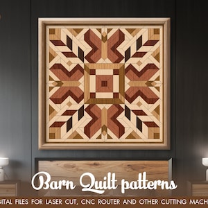 Barn quilt pattern, Barn quilt laser cut file, Glowforge SVG file, Cricut SVG, Puzzle SVG file, Barn Quilt Geometric wooden wall art decor