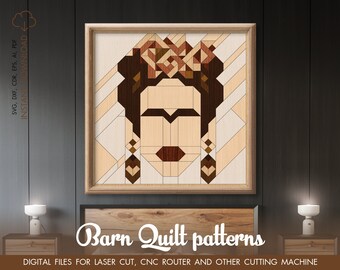 Fienile trapunta SVG, Farmhouse svg, Quilt Block SVG, Frida SVG, File di taglio Farmhouse, File taglio Cricut, Gowforge svg, 2020 tendenze arredamento casa, dxf