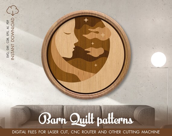 Glowforge projects svg, Round Wood Wall Art, SVG files for Cricut, Stencils PDF, Wood Wall Art Panel, wall art svg, painted wall decor file