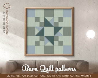 Barn Quilt Farmhouse SVG, Quilt Block svg, Farmhouse cut file, Cricut cut file, Gowforge svg, Glowforge cut, farmhouse bedroom wall decor