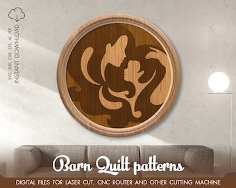 File di taglio laser Medallion SVG per Glowforge. Arredamento per la casa SVG, Round Wood Wall Art, file SVG per Cricut, Stencil pdf, Wood Wall Art Panel