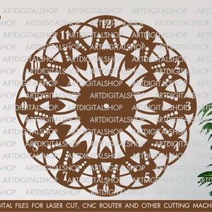 Set of 3 wall clocks, Vector for CNC, Cutting model, Clock laser cut, Laser cut template CNC files, cnc clock, vinyl clock svg, Pdf, EPS image 6