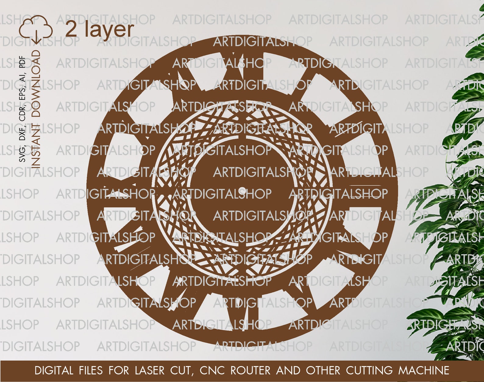 Wall Clock SVG Cut File Multilayer Vector Templates Cnc | Etsy