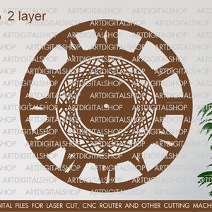 Wall Clock SVG, Cut File Multilayer, Vector Templates, Cnc Multilayer ...