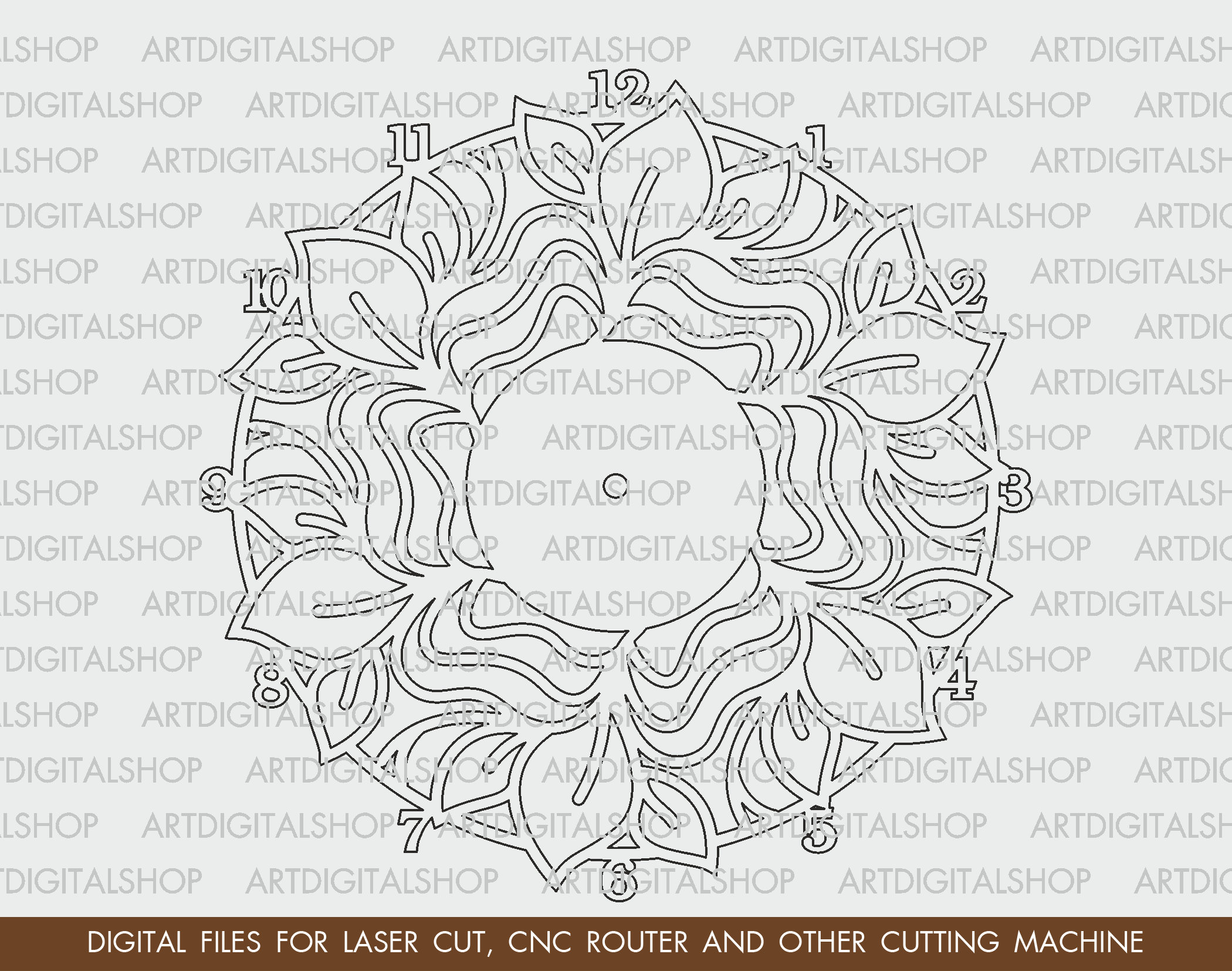 Wood Wall Clock Vector for CNC Cutting Model Svg Clock - Etsy