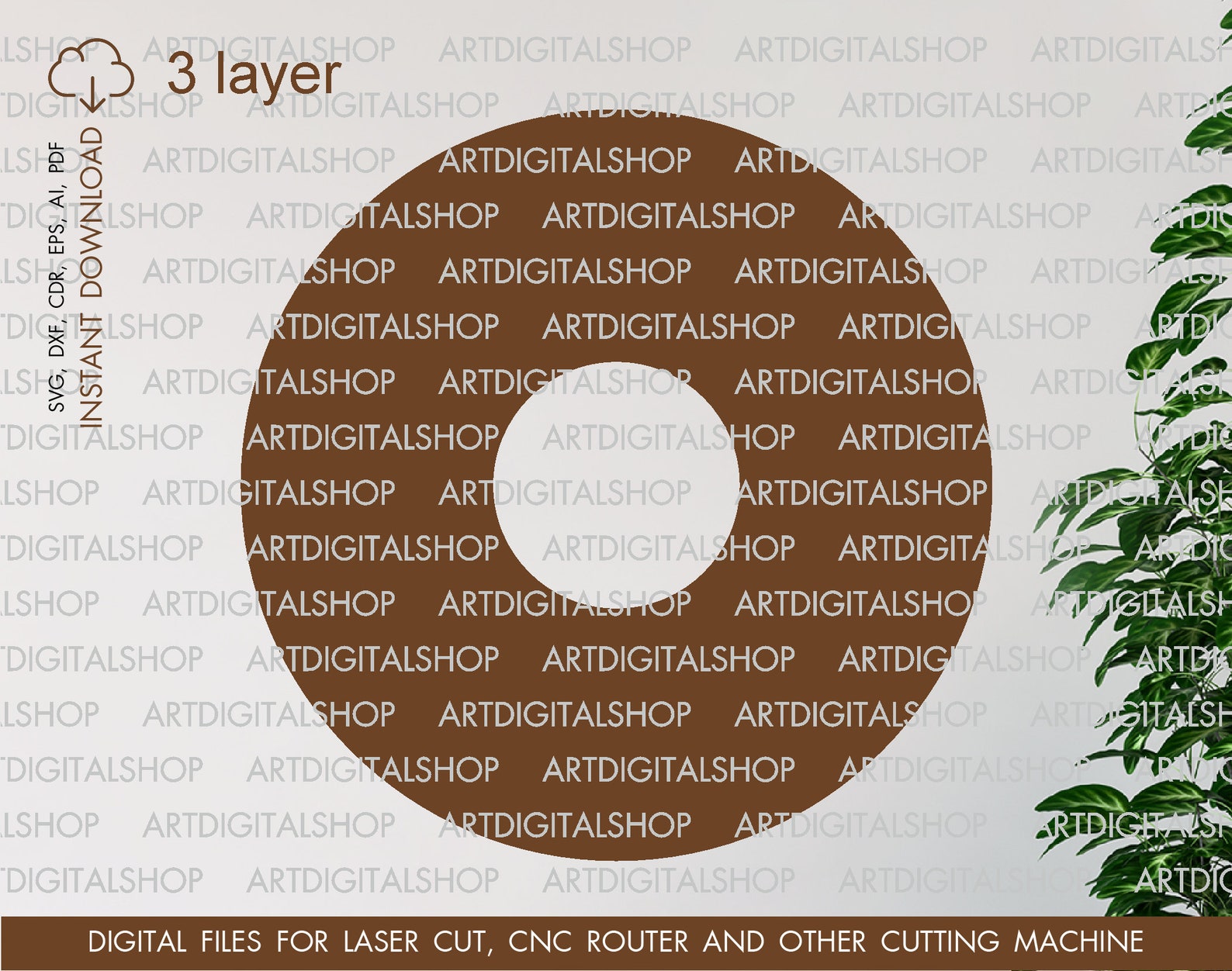 Wall Clock SVG Cut File Multilayer Vector Templates Cnc | Etsy