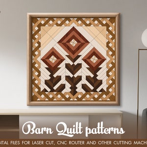 Barn quilt pattern, Barn quilt laser cut file, Glowforge SVG file, Cricut SVG, Puzzle SVG file, Barn Quilt Geometric wooden wall art decor