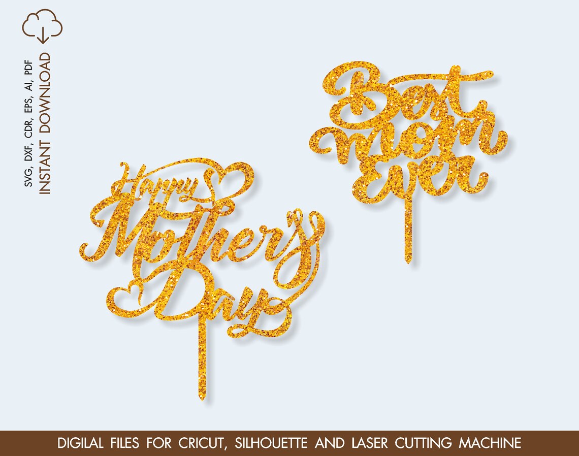 Happy Mother Day cake topper Happy Mother Day vector Mother | Etsy