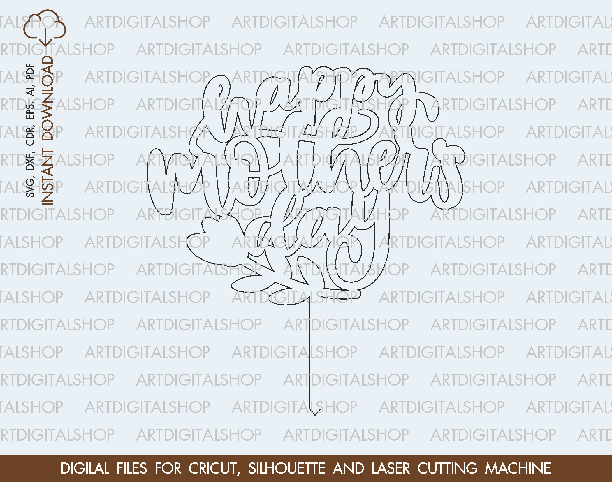 Happy Mother Day cake topper Happy Mother Day vector Mother | Etsy