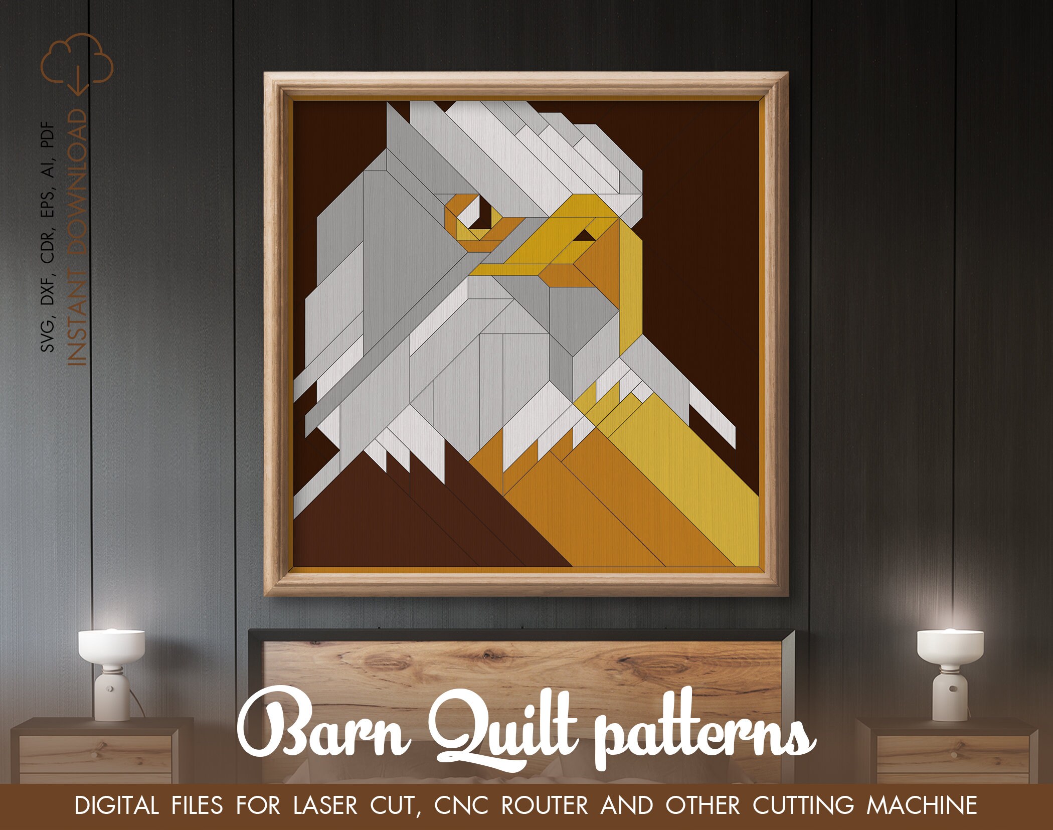 Bald Eagle SVG, Laser Cut Files for Glowforge Projects With Puzzle ...