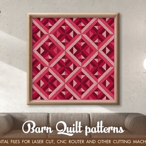 Barn Quilt Laser cut files for Glowforge projects with Navajo inspired design, Barn quilt dxf, Cricut svg, Gowforge svg, glowforge cut file