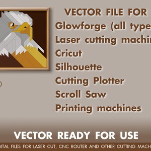 Bald Eagle SVG, Laser Cut Files for Glowforge Projects With Puzzle ...