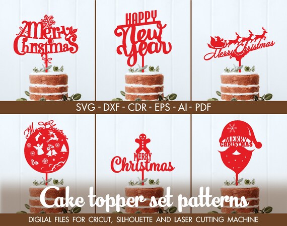 Download Set Of 6 Shristmas Toppers Shristmas Party Topper Svg Etsy