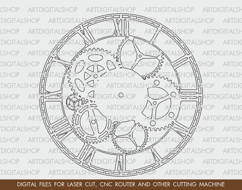 Set of 3 wall clocks, Vector for CNC, Cutting model, Clock laser cut, Laser cut template CNC files, cnc clock, vinyl clock svg, Pdf, EPS image 7