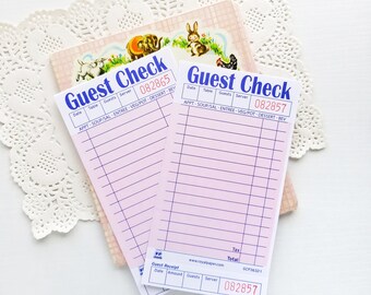 Cheques de invitados rosas - Juego de 10, Materiales efímeros para diarios de recortes