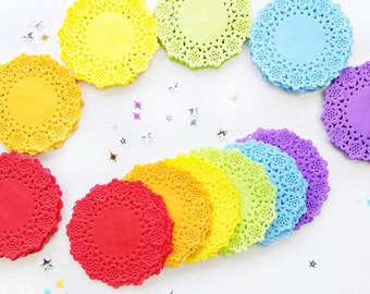 Crochet kit for inspiration 14 different colors 6 crochet doilies for scrapbooking decorations and appliques