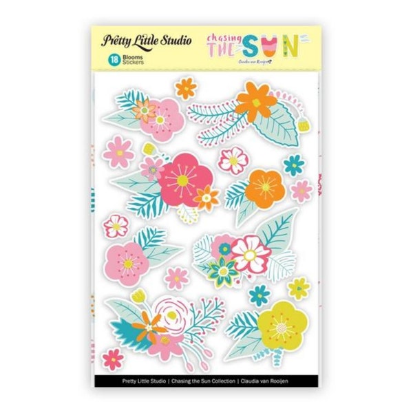 Pretty Little Studio Flower Stickers - Scrapbook, Junk Journal Embellishments