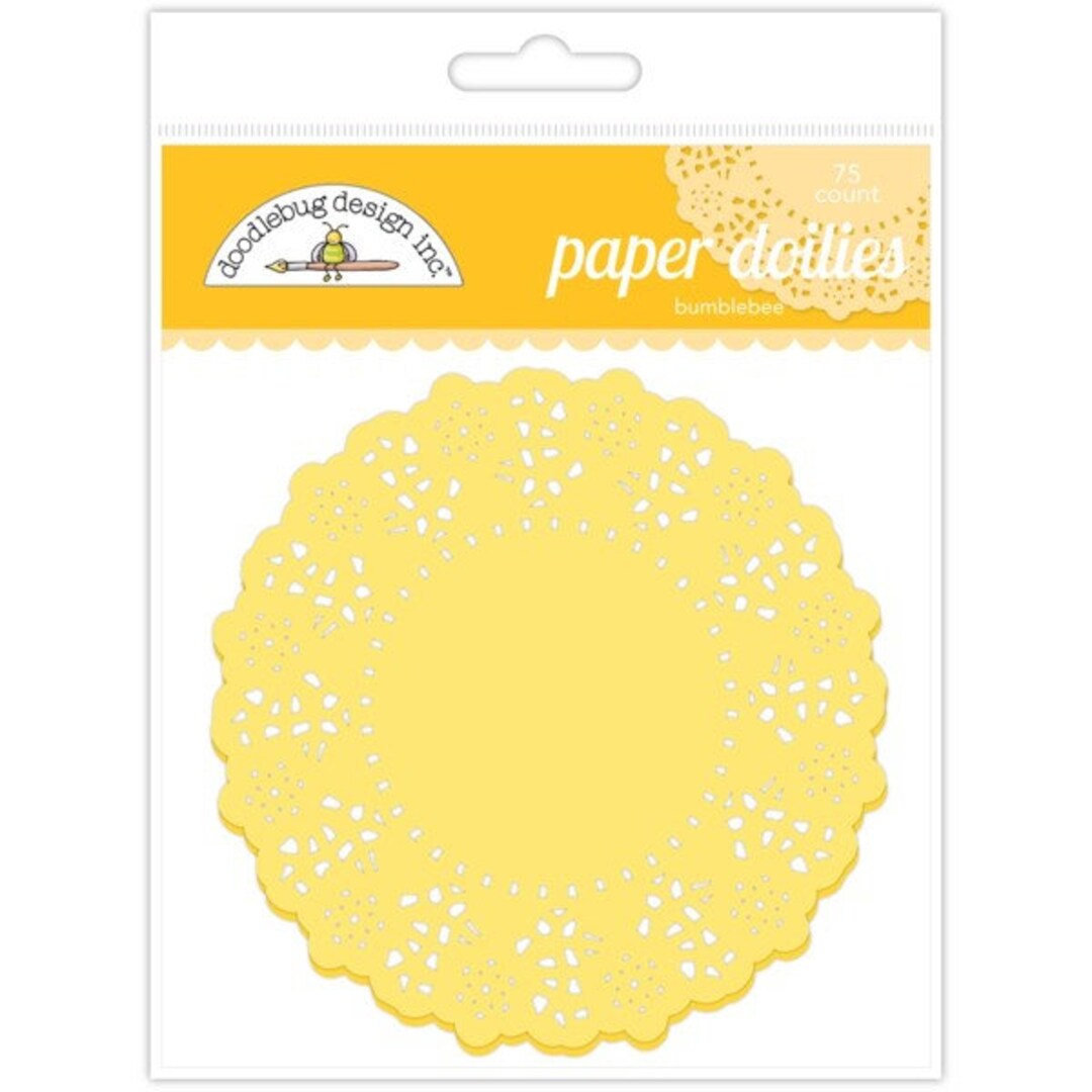Mini Paper Doilies 3 Inch 75 Count Bumblebee Yellow by Doodlebug