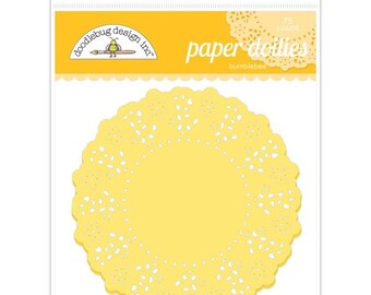 Mini Paper Doilies - 3 inch - 75 count - Bumblebee Yellow - by Doodlebug Designs