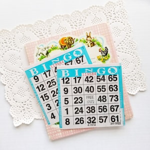 Lot de 10 cartes de bingo - bleu - papier cartes de bingo, fournitures pour journaux indésirables, éphémères, scrapbooking, agenda, fournitures de loisirs créatifs