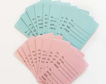 Small Blank Price Tags for Junk Journals - Set of 20 Pink and Blue (10 of Each Color)