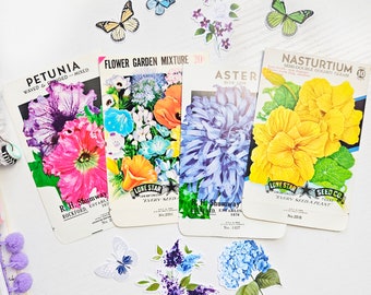Vintage Seed Packets: Set of 4 Empty Packets for Junk Journals