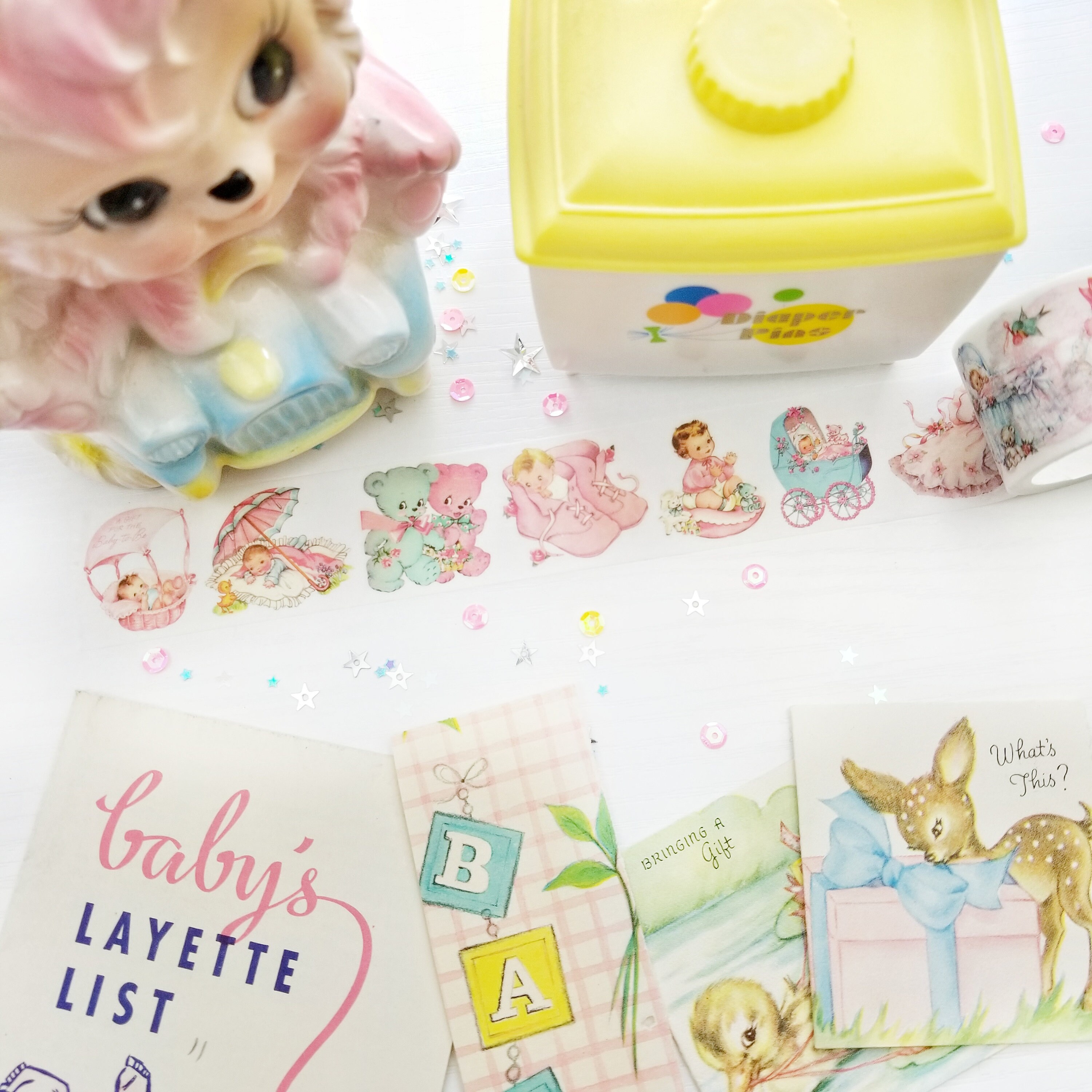 Vintage Baby Washi Tape | 30 mm wide | 5 m long
