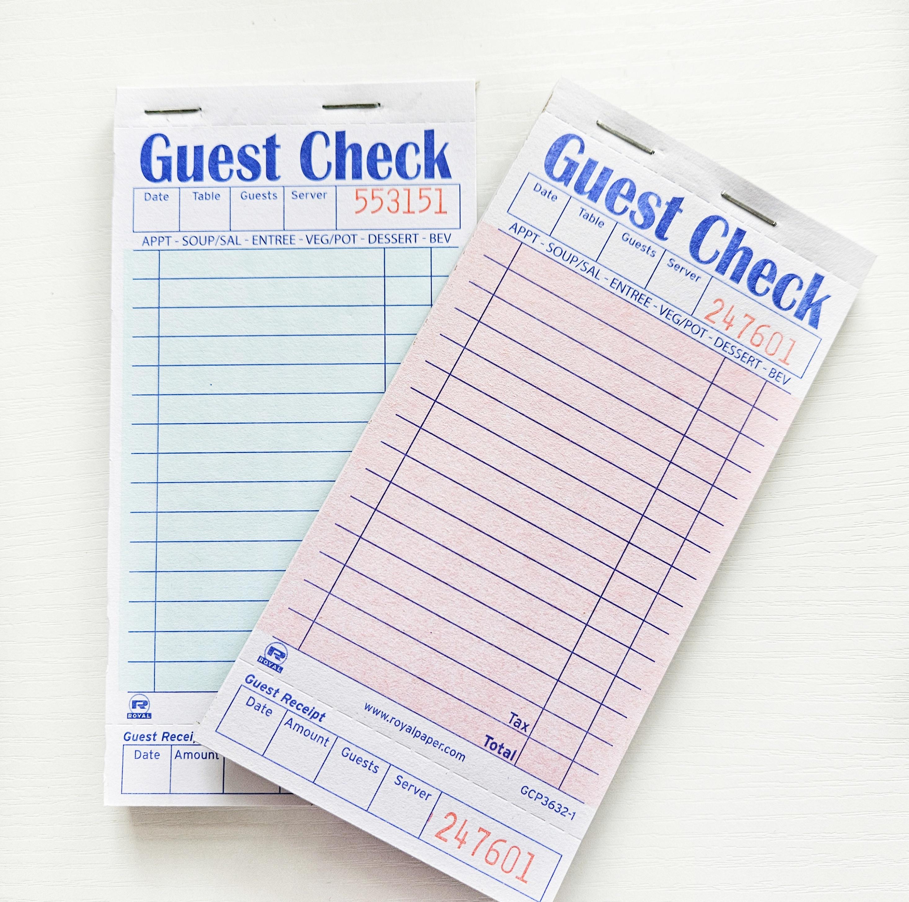FMP Carbonless Guest Check Pads - 3 Part Server Notepads, 250 Sheets | 4.2 X 8.5 Inch Waitress Book - View #3