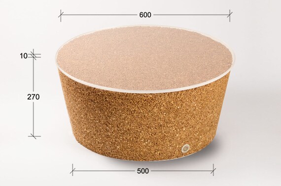 Japan Coffee Table In Full Cork Cork Natural And Recycled Etsy