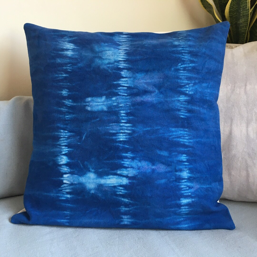 Indigo Shibori Tie Dye Cushion Covers Cotton Throw Pillow Etsy