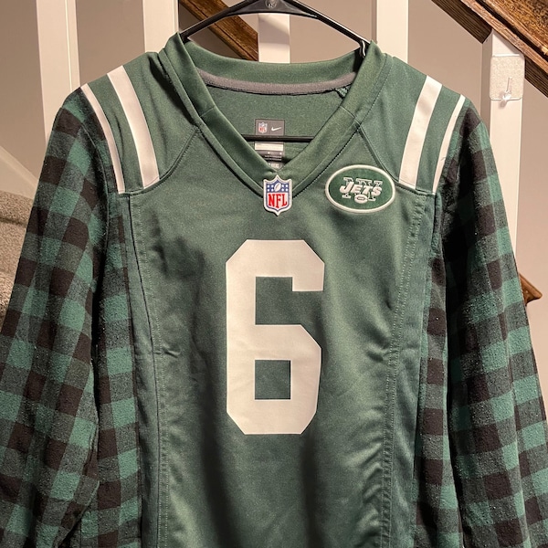 New York Jets | Upcycled Flannel Shirts | Football Shirt | NFL Shirt | Sports Apparel | Team Apparel | New York Football Team