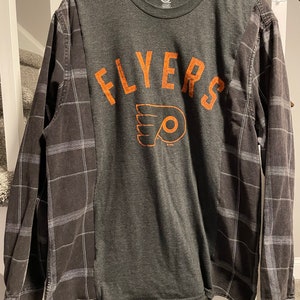 Philadelphia Flyers | Upcycled Flannel Shirts | Sports Shirt | NHL Shirt | Sports Apparel | Team Apparel