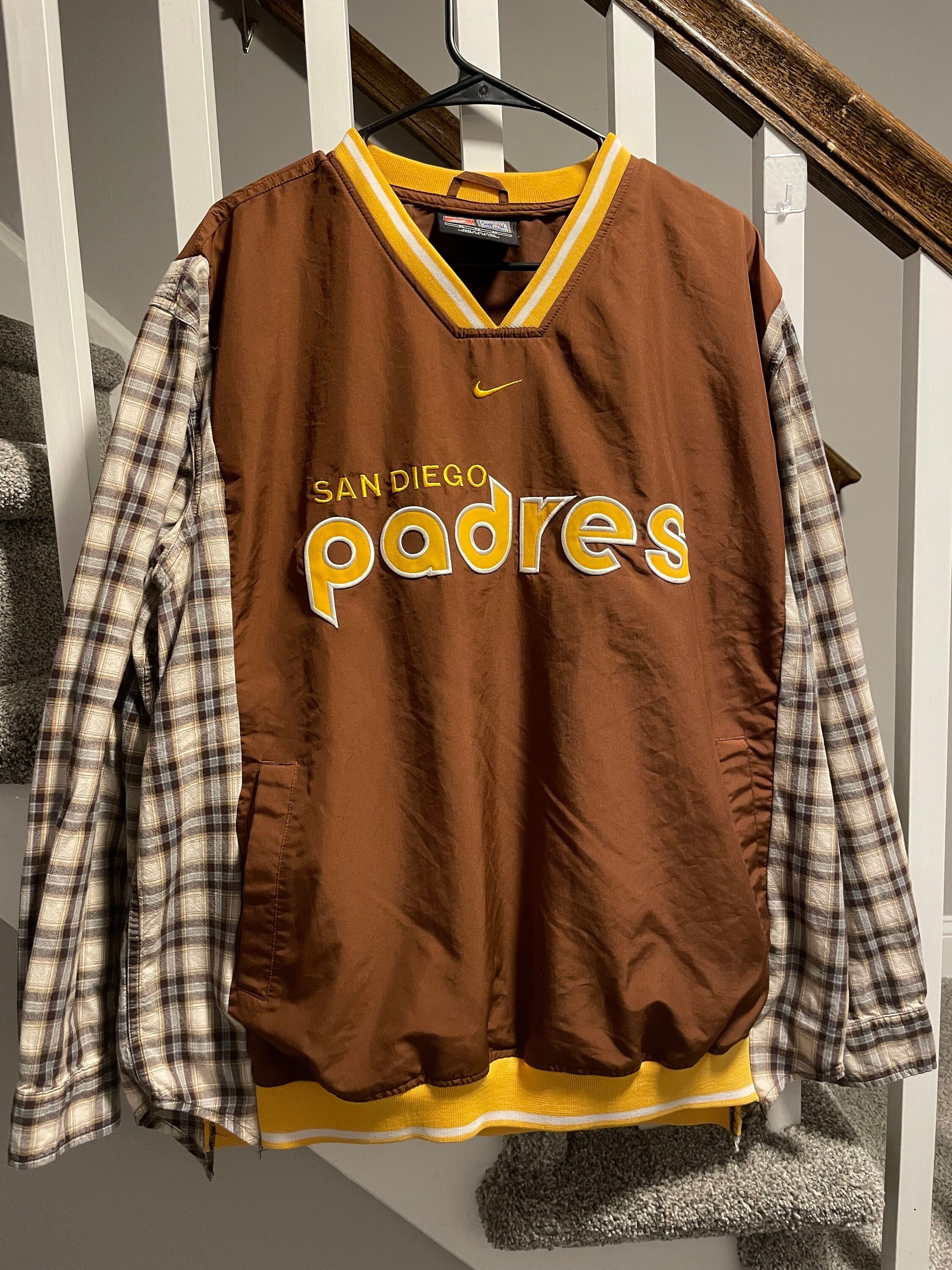 San Diego Padres Upcycled Flannel Shirts Baseball Shirt 